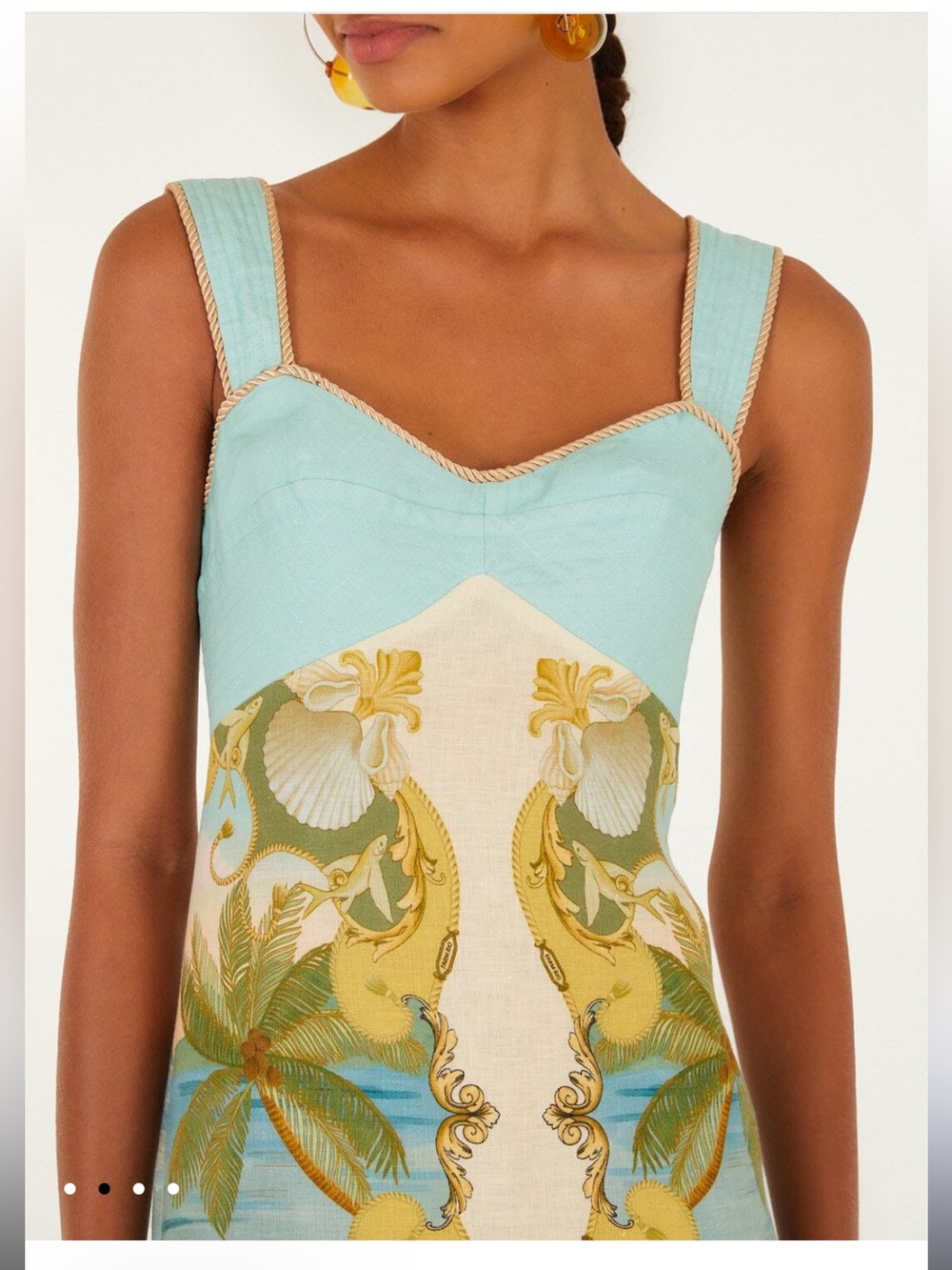 FARM Rio Mint and Yellow Printed Midi Dress - Picture 2 of 7